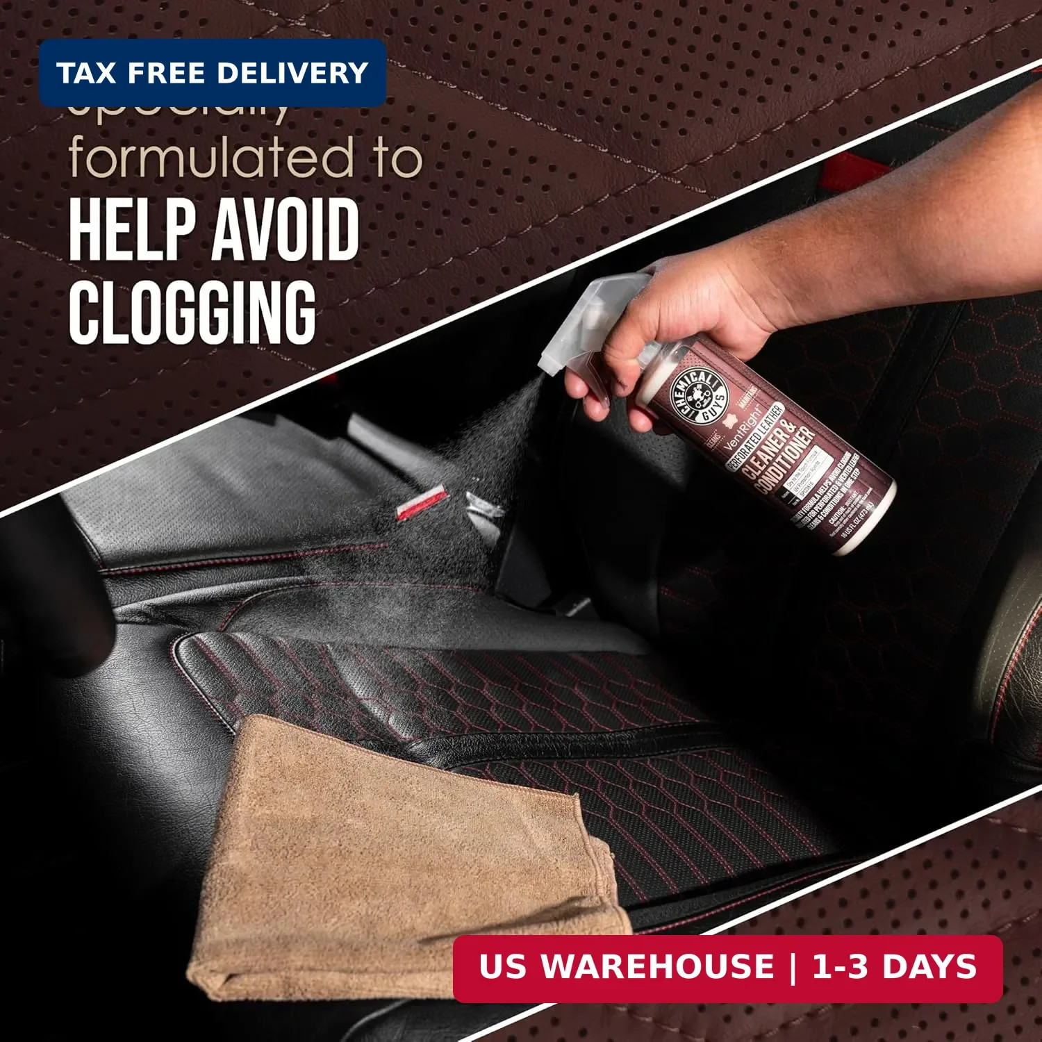 Chemical Guys VentRight Perforated Leather Cleaner and Conditioner Deep Cleaning