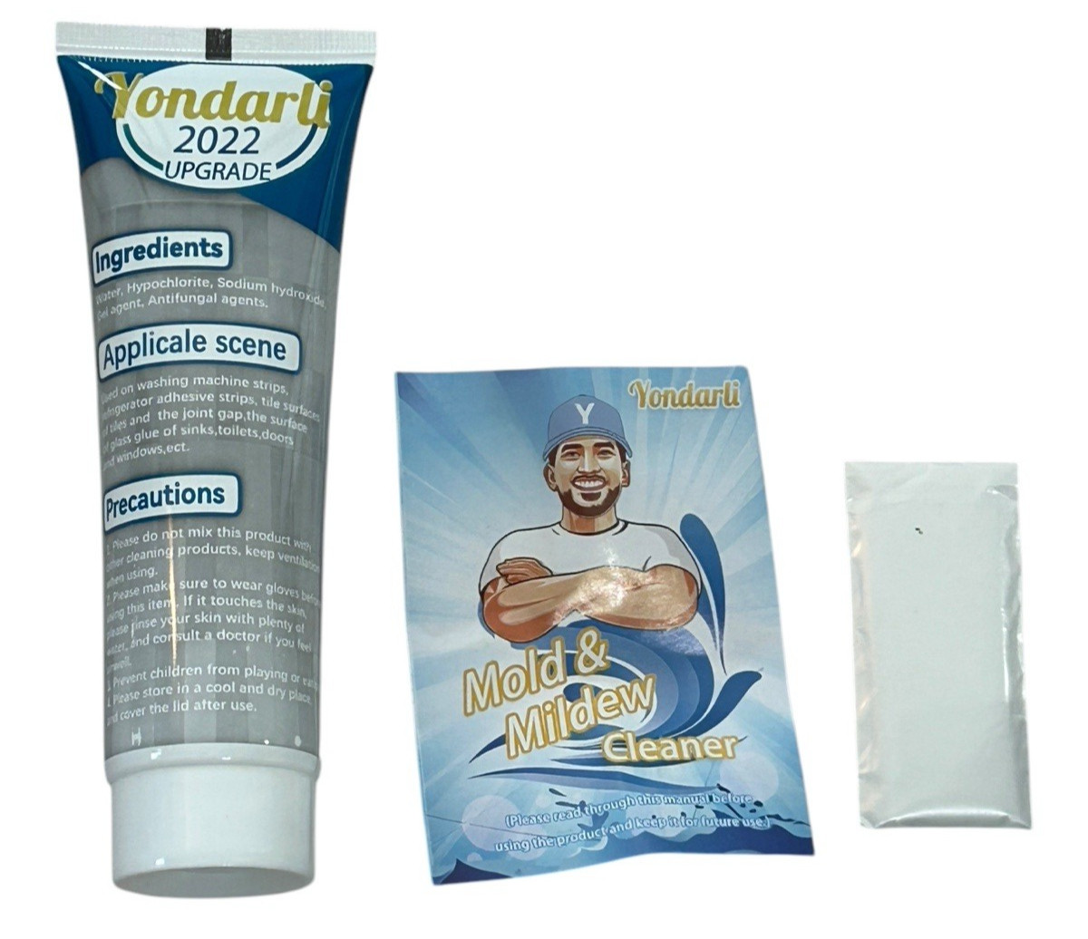 Two Mold Stain Cleaners, 2x 4oz Gel – for Bathroom Tile, Baseboards, etc.