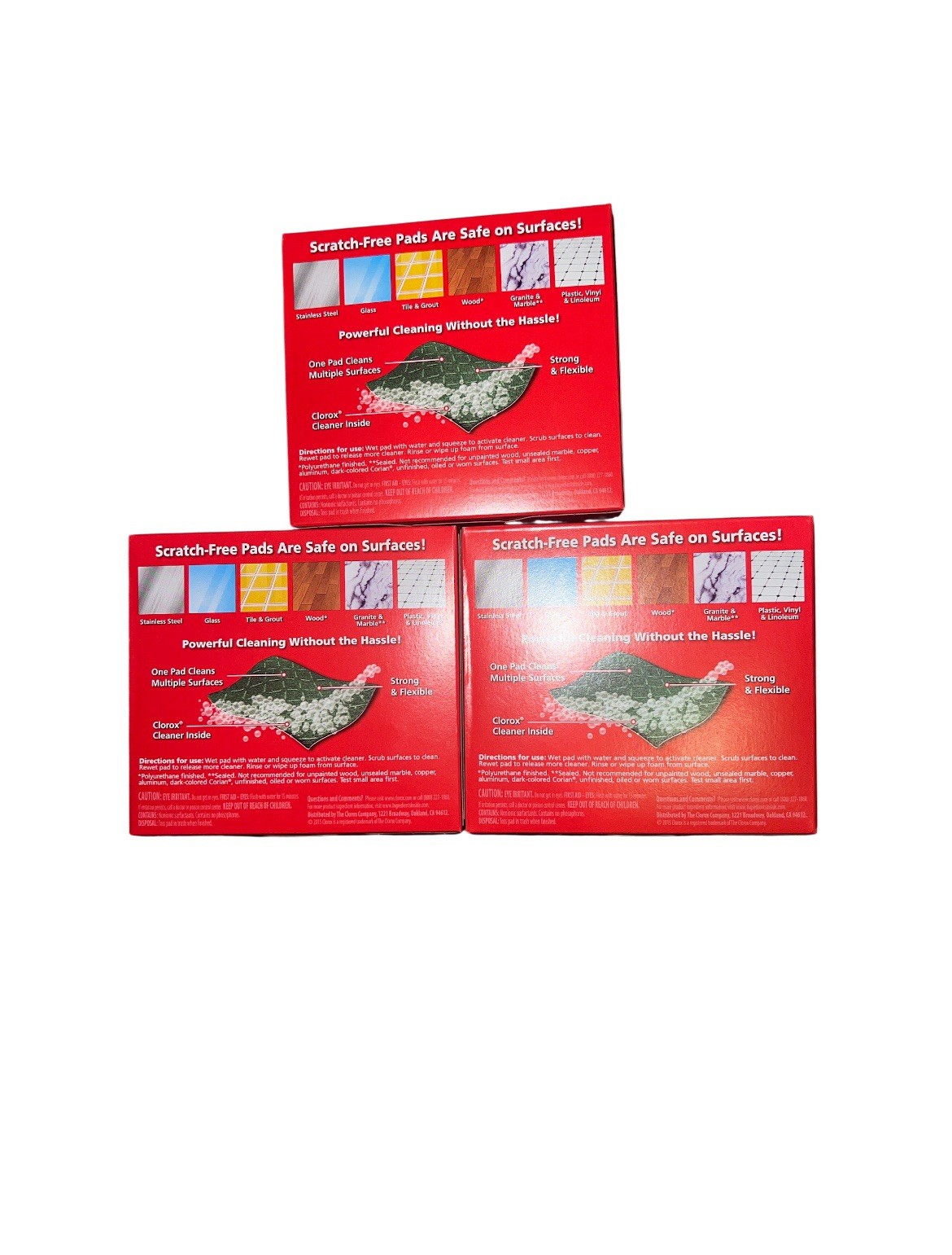 Clorox Scrub Singles Heavy Duty Scouring Pads – 3 Boxes (30 Pads Total)