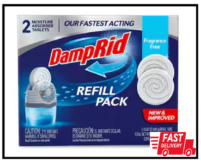 Damprid Drop-In Moisture Absorber Unscented Refills (2-Pack) Fragrance Free