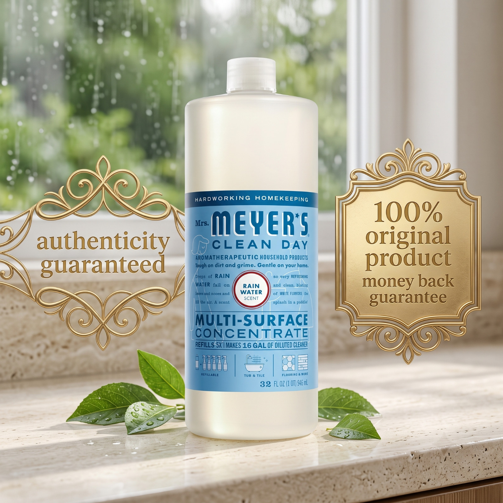 Mrs. Meyer’s Clean Day Multi-Surface Cleaner Concentrate Rain Water 32 Fl Oz