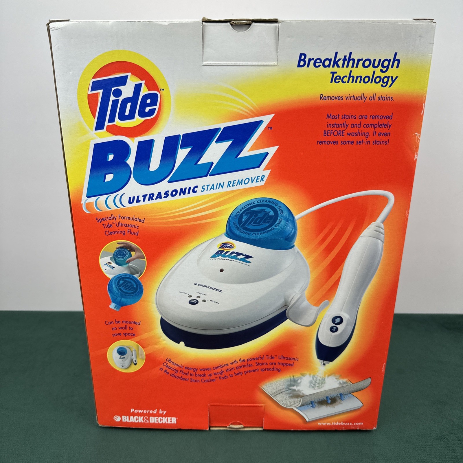 NEW BLACK+DECKER Tide Buzz Ultrasonic Stain Remover +NEW Refill Pack Bottle Pads