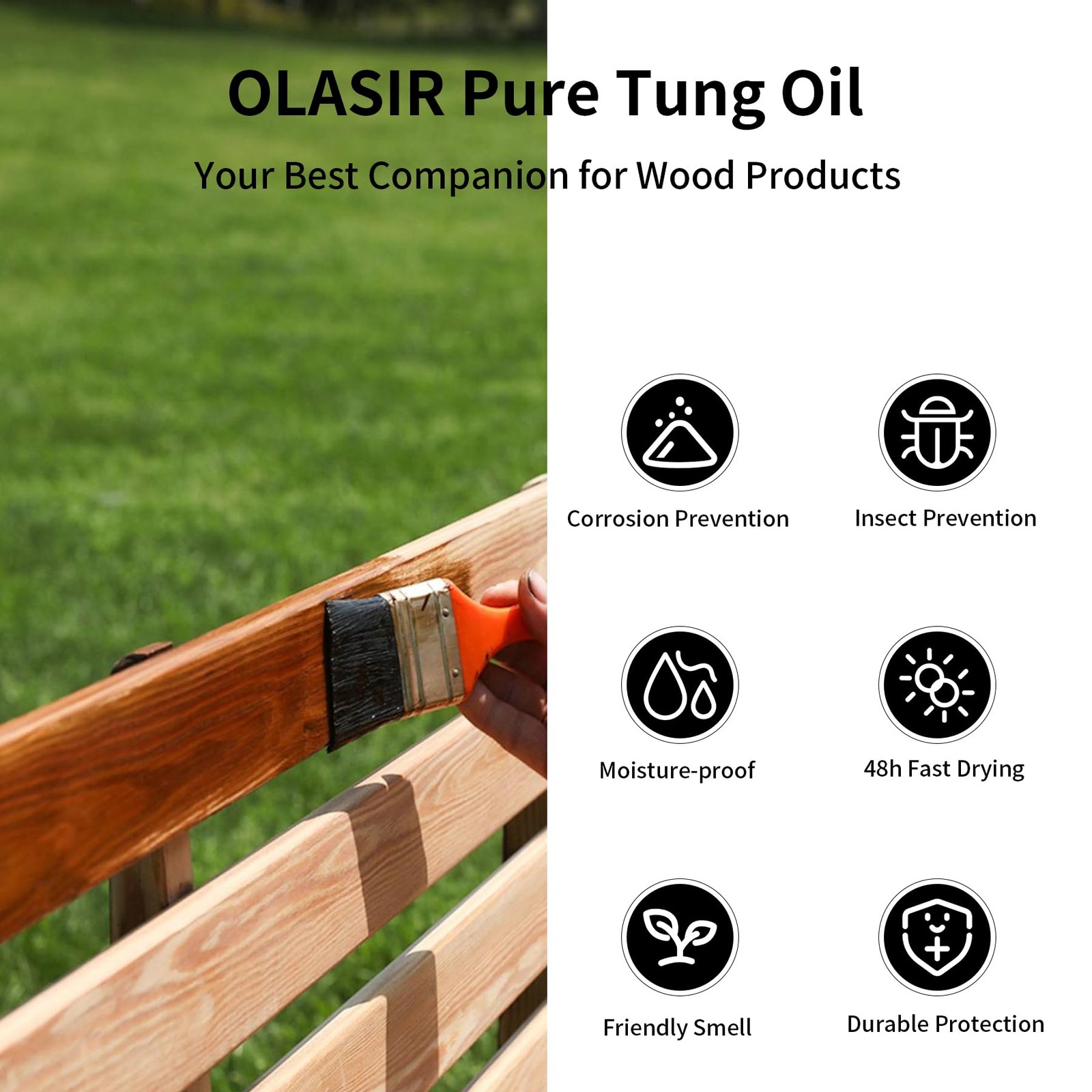 100% Pure Tung Oil 1Gallon Food Grade Safe Wood Finish Waterproof Indoor Outdoor