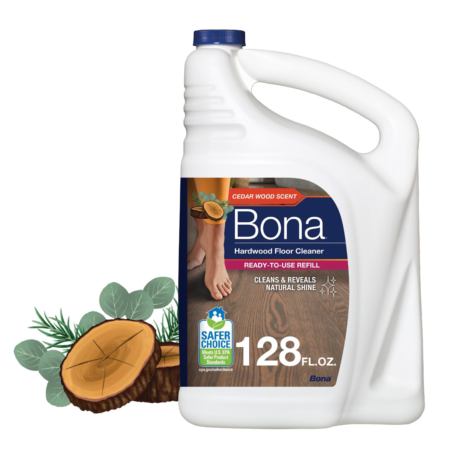 Bona Hardwood Floor Cleaner Refill Cedar Wood Scent 128oz