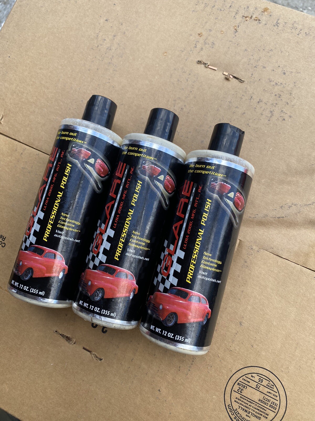 GLARE Ultra 2000 PROFESSIONAL Auto POLISH Wax NOT PESTICIDES 12OZ 3 Bottles Lot
