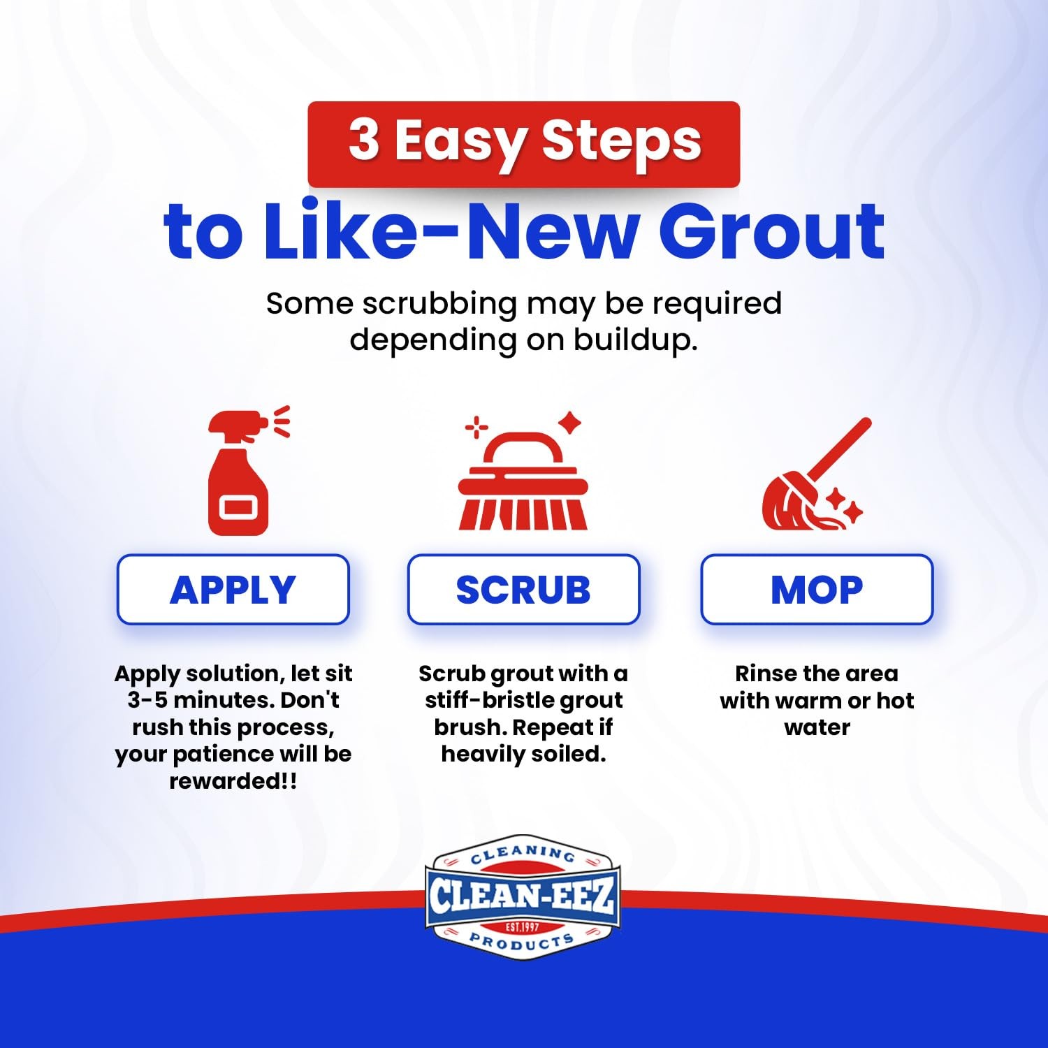 Grout-eez Tile Cleaner Handheld Brush 32 oz Heavy-Duty Stain Remover Ceramic
