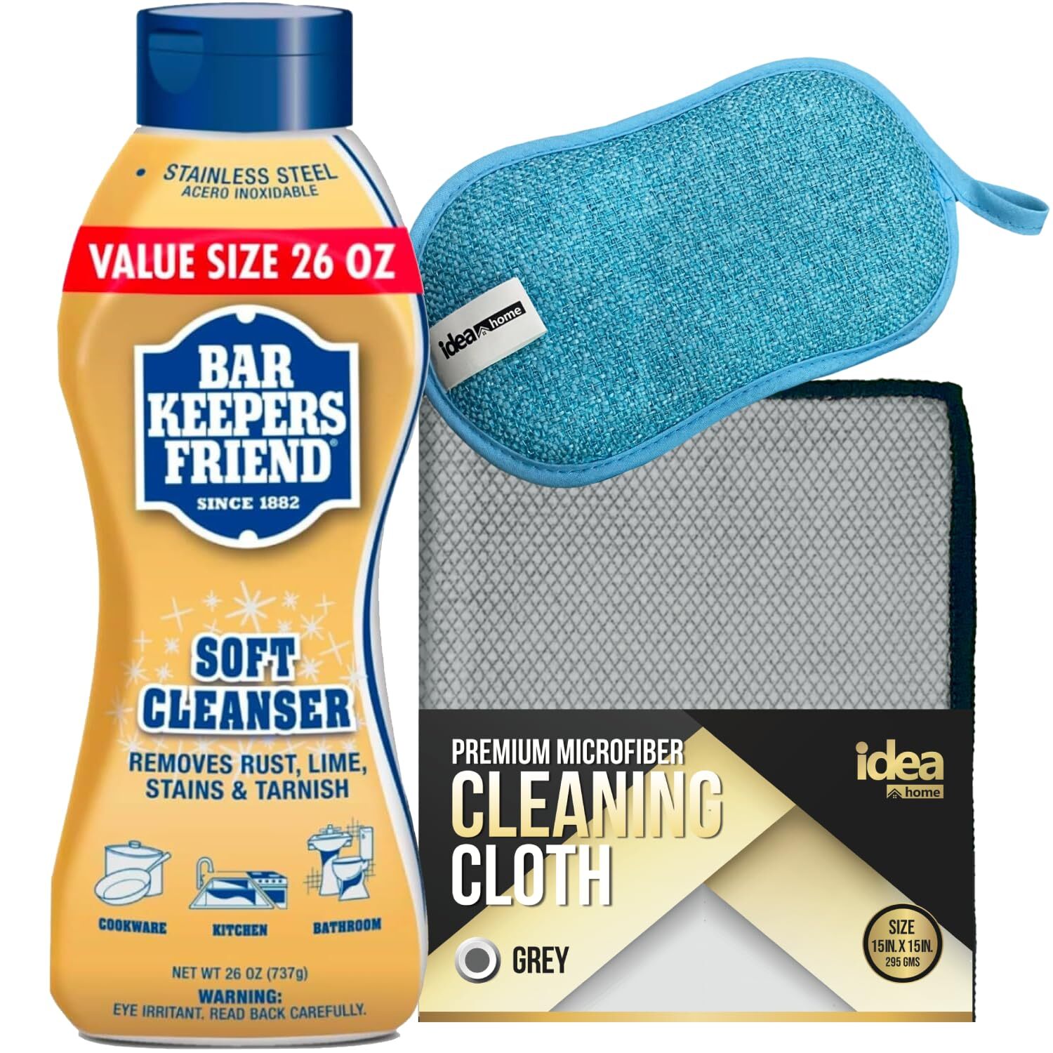 Idea Home Bar Keepers Friend Soft Cleanser (VALUE PACK 26 OZ) (1 Pack) Multip…