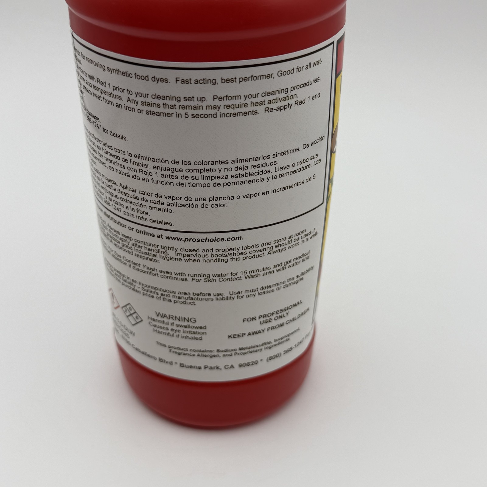 Pro’s Choice RED 1 Specialty Stain Remover Kool-Aid Dye Spot Cleaner 1 Quart