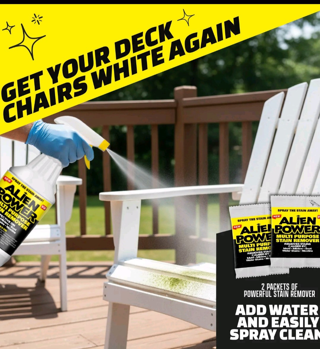 Alien Power Stain Remover Kit – Mold, Mildew & Algae Cleaner with Spray Bottle