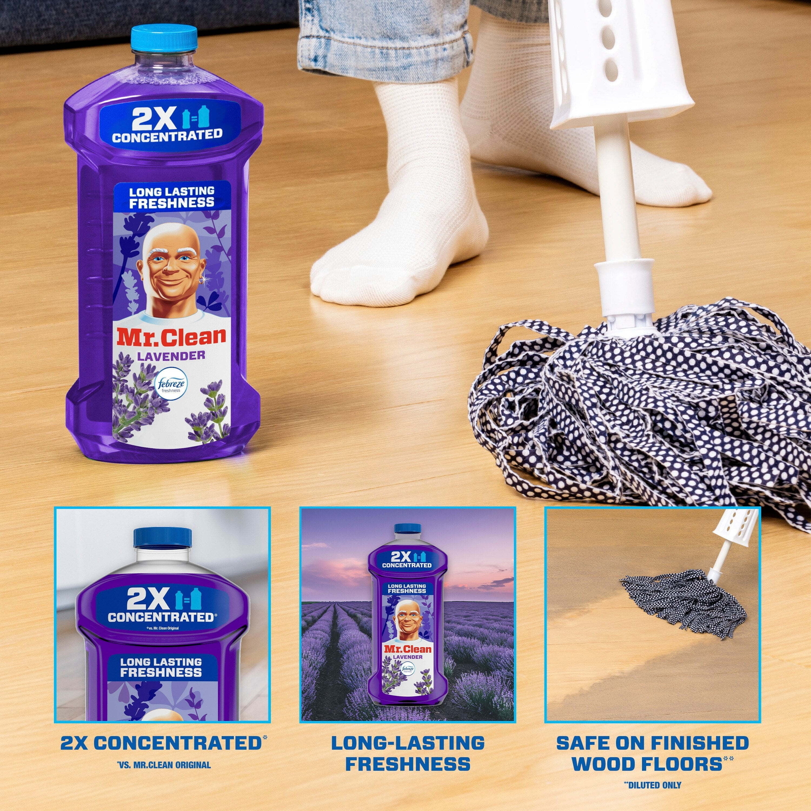 2X Concentrated Floor Cleaner, All Purpose Cleaner, Mop Soap, Lavender,41 fl oz