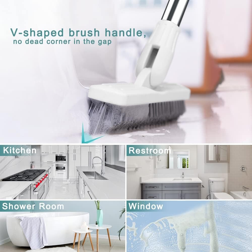 Scrub Brush Bathroom Long Handle Bathtub Push Broom Shower Tile Grout