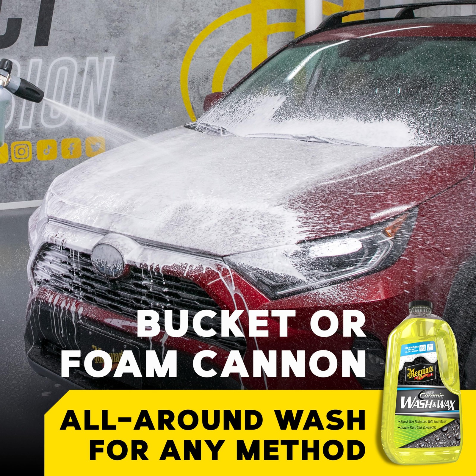 Meguiar’s Hybrid Ceramic Wash & Wax – Sophisticated Car Wash Gently Cleans 48oz