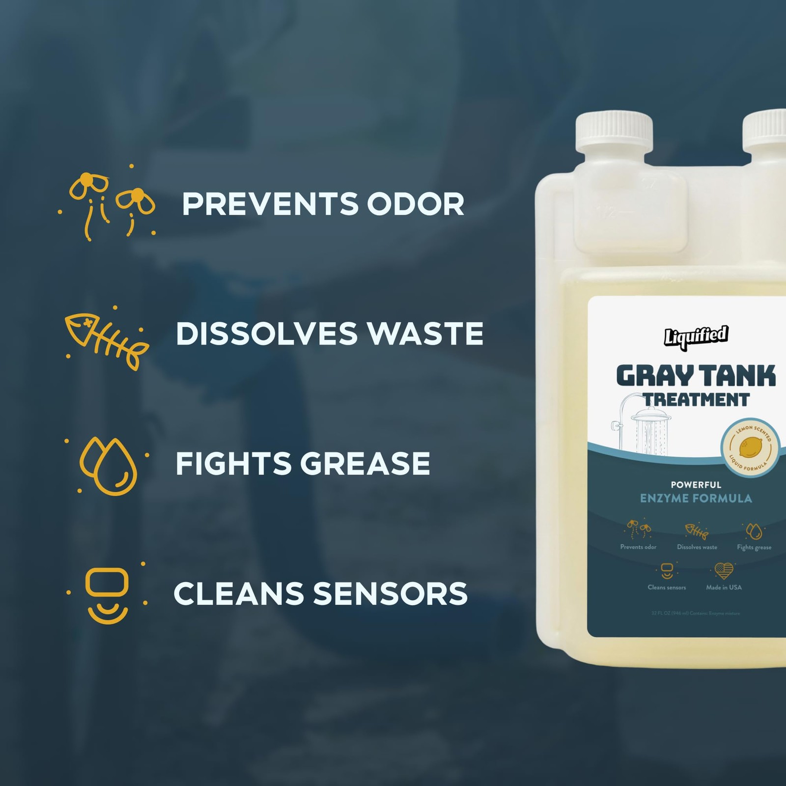 Liquified RV Toilet Treatment – Gray Holding Tank Digester – Odor Eliminator …