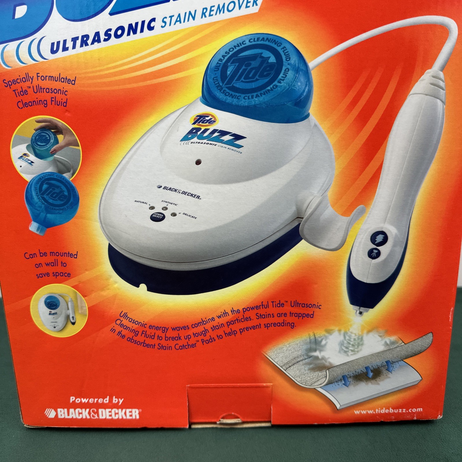 NEW BLACK+DECKER Tide Buzz Ultrasonic Stain Remover +NEW Refill Pack Bottle Pads