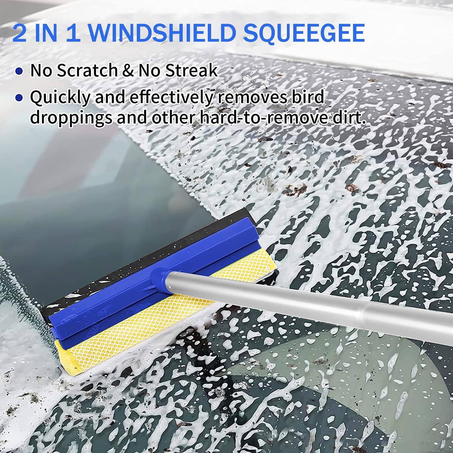 4-in-1 Squeegee for Window Cleaning Kit with Storage Bag, 79” Squeegee Windo…