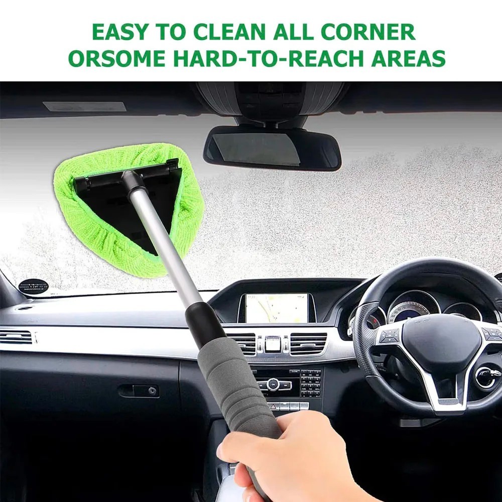1 Pc Telescopic Car Window Cleaner Extendable Microfibre Windshield Brush To
