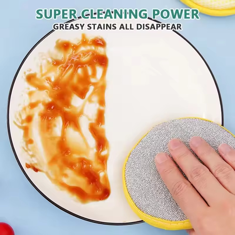 Double Sided Dishwashing Sponge Non Scratch Kitchen Cleaning Scouring Pad 1-20pc