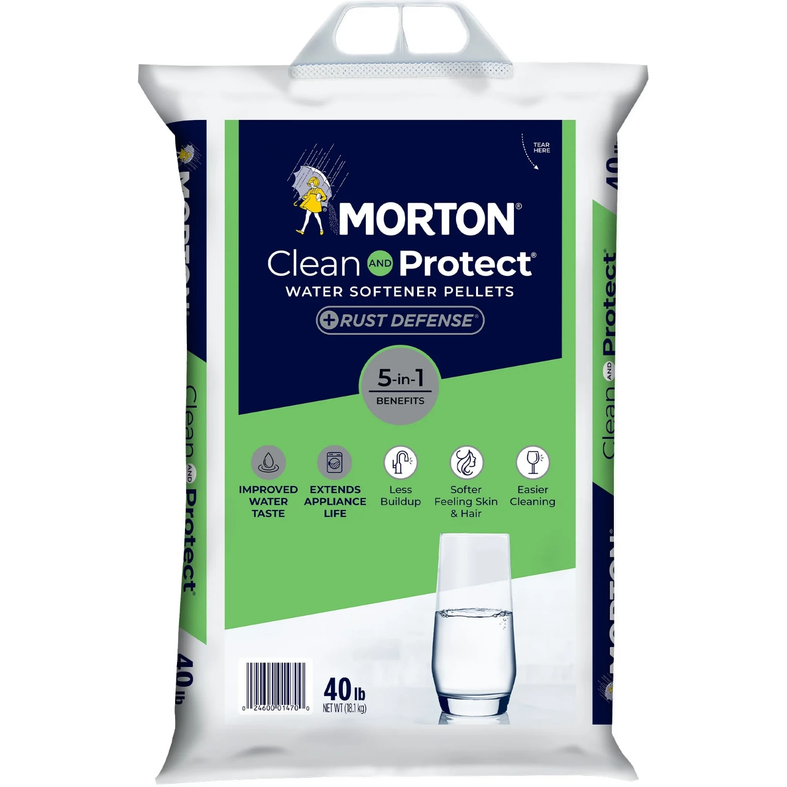 4P Morton Clean and Protect Plus Rust Defense Water Softener Salt Pellets, 40 lb