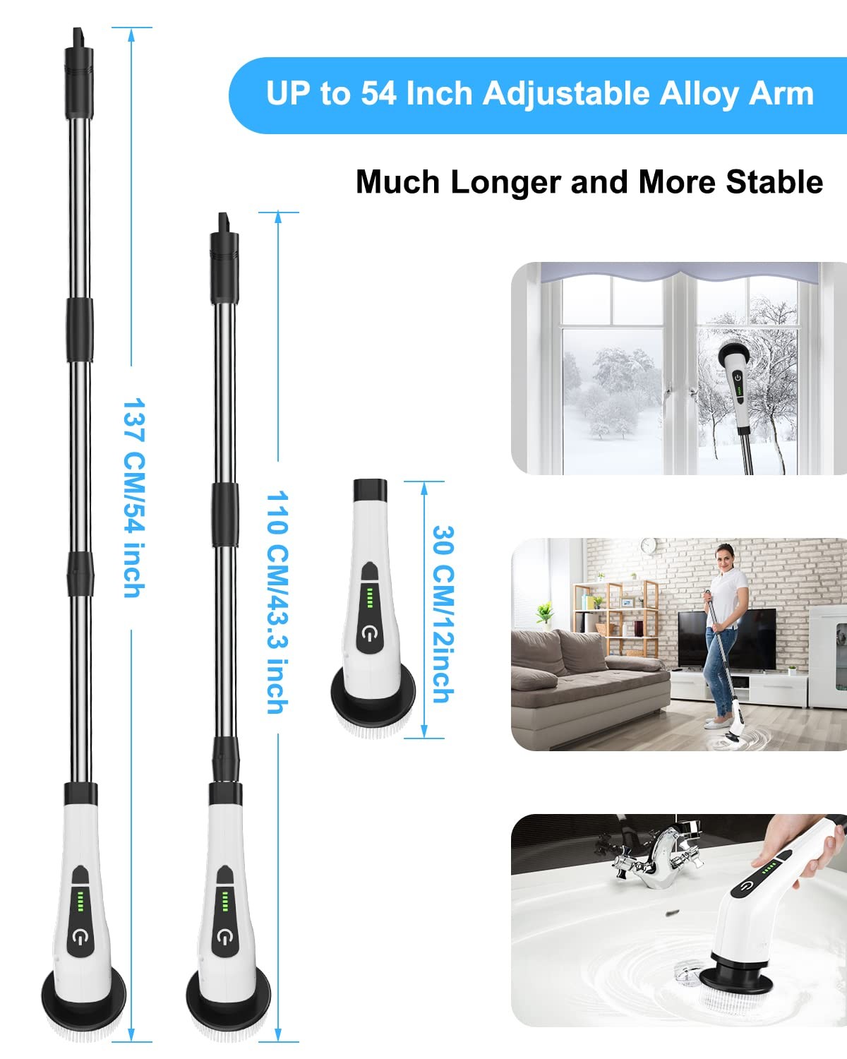 Spin Scrubber, Cordless Cleaning Brush with 8 Replaceable Brush Heads, Tub an…