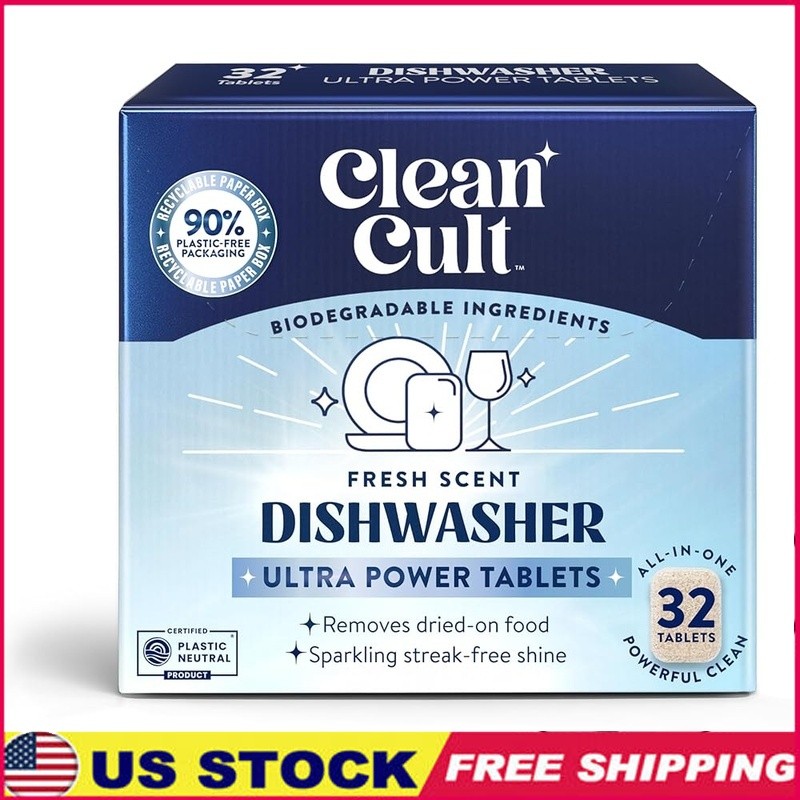 All Natural Dishwasher Pods Lemon Fresh Chemical Free Powerful Cleaning 30 Count