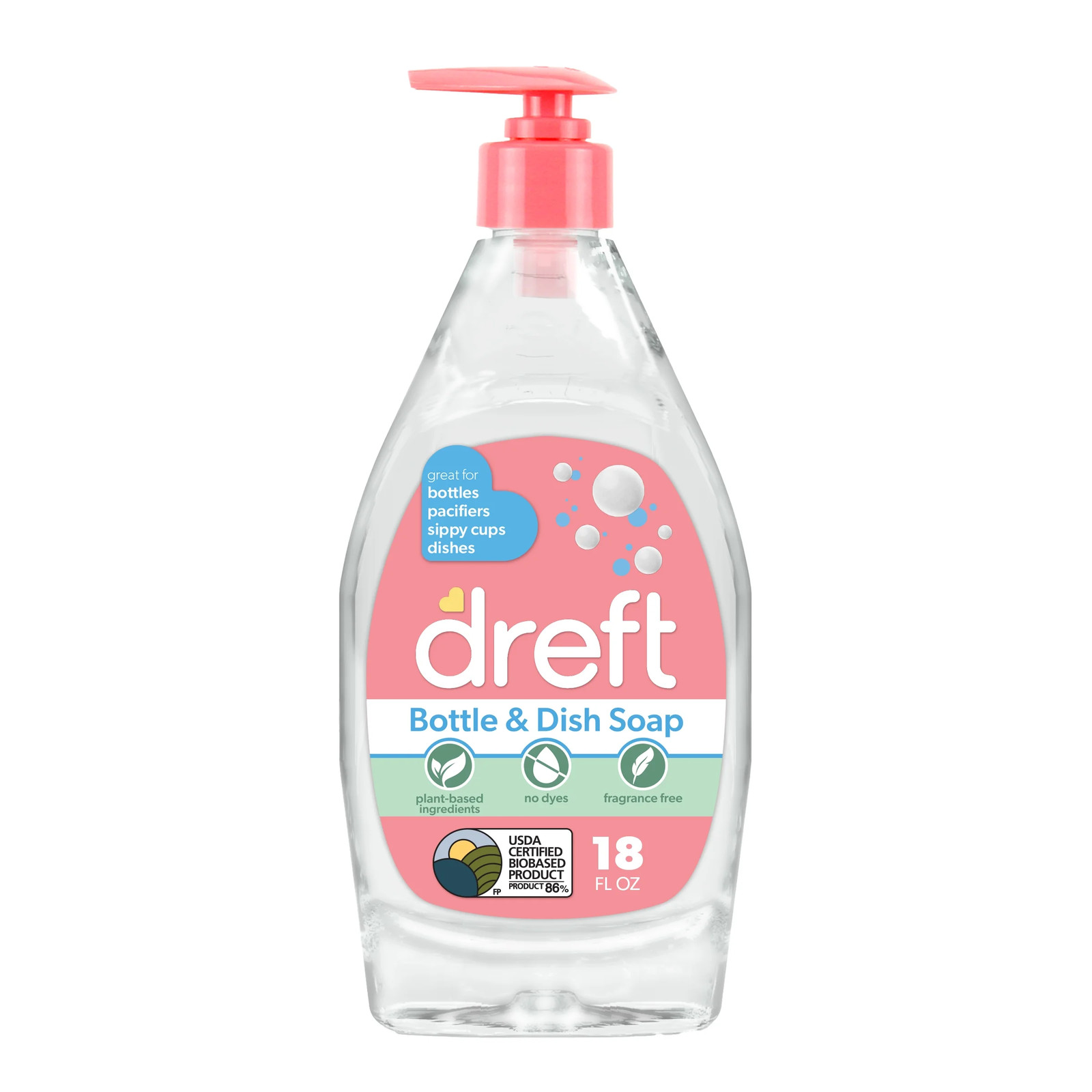 Plant-Based Liquid Dish Soap and Dishwashing Detergent for Baby Bottle,