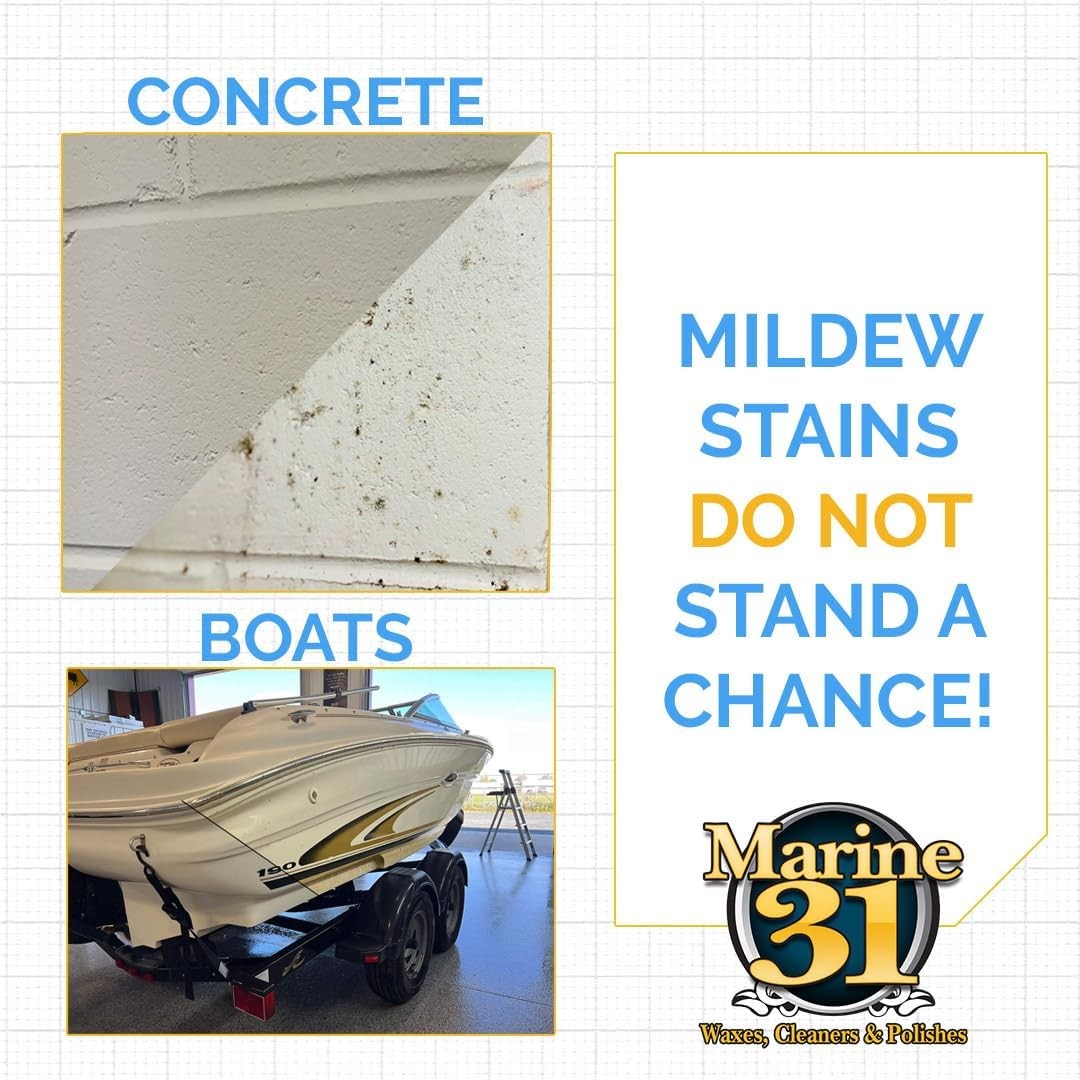 Marine 31 Mildew Stain Remover & Cleaner | Effective for Boats, Home, Patio, & B