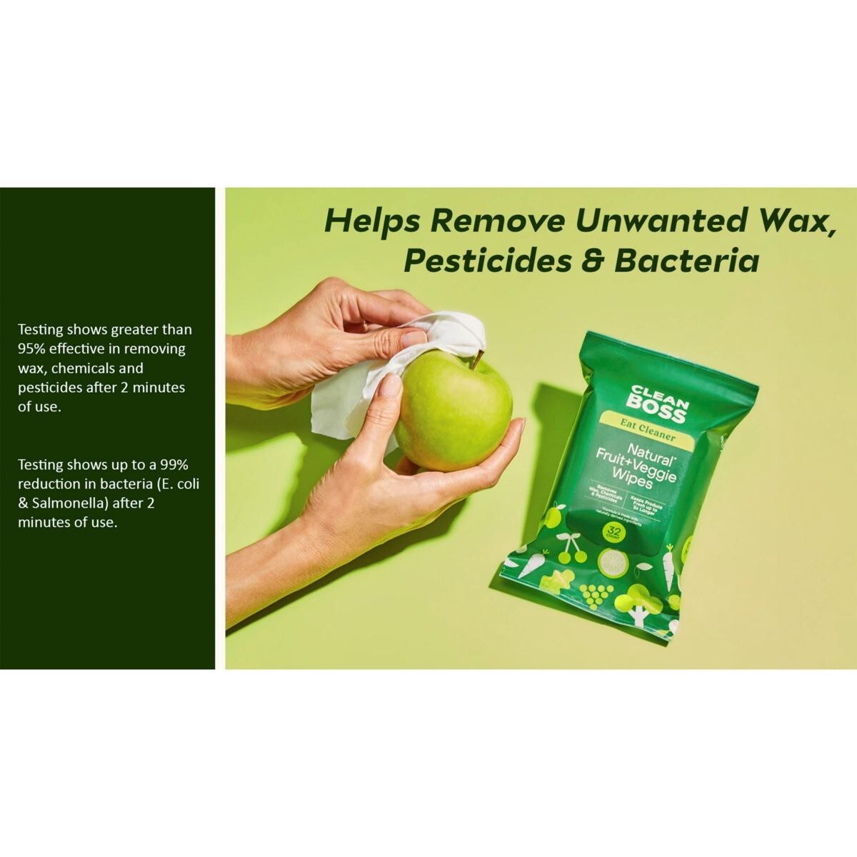JOY Eat Cleaner Fruit & Veggie Produce Cleaner To-Go Wipes 2-Pack