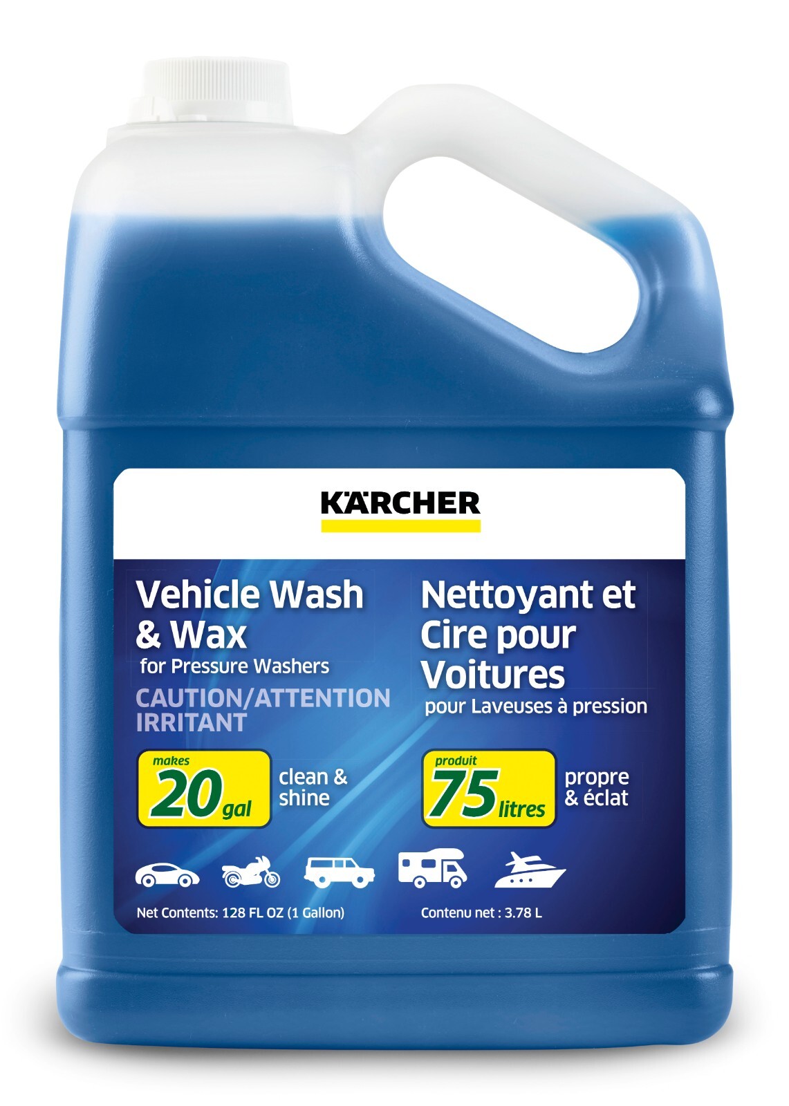 Kärcher Pressure Washer Detergent Vehicle Wash & Wax, Car Cleaner – 1 Gallon