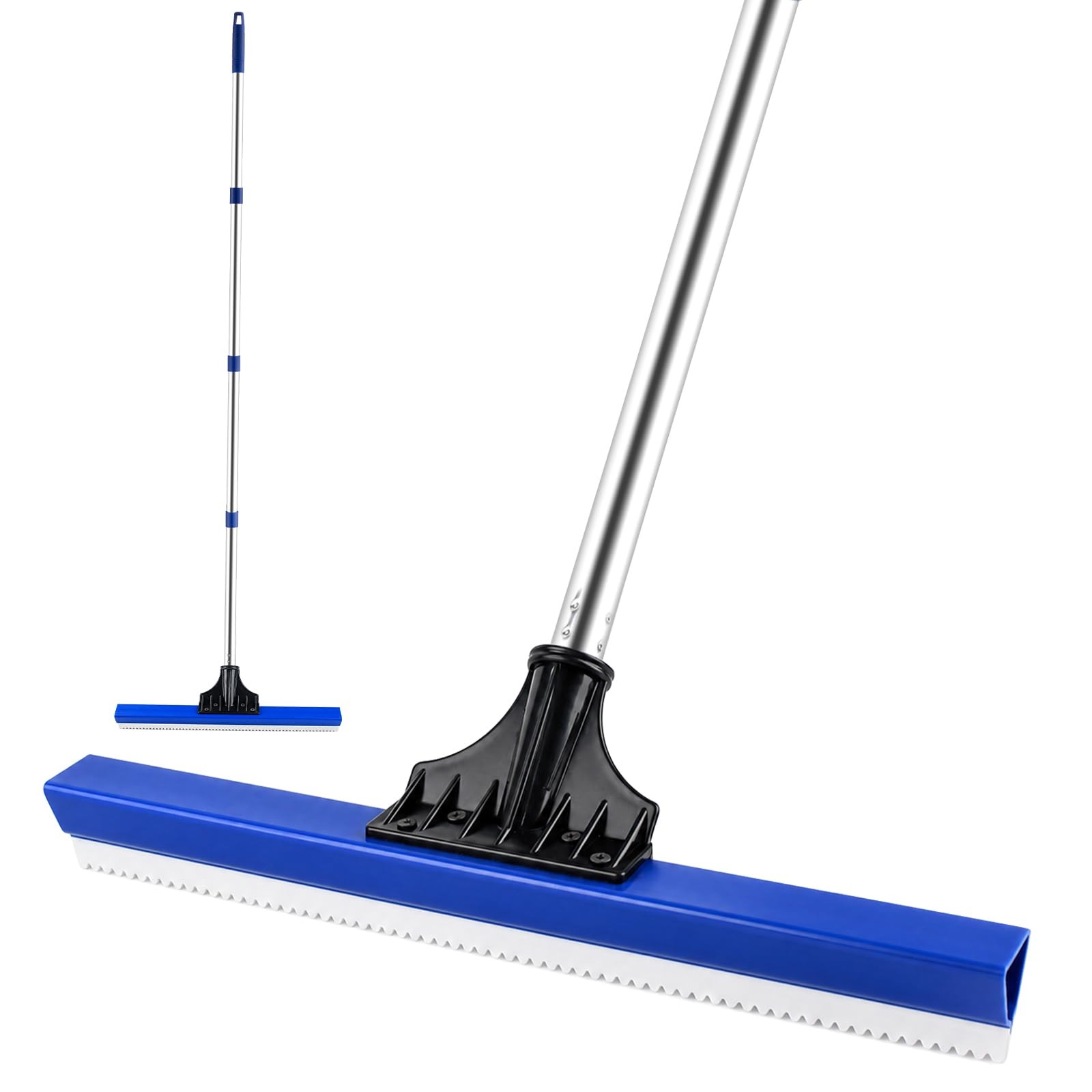 16″ Notched Epoxy Floor Squeegee with 62″ Long Handle for Coatings, Sealers