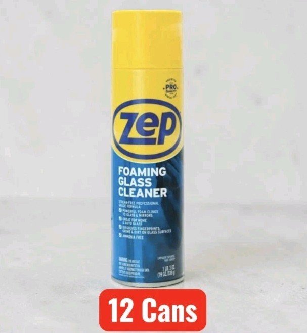 (12)-Zep Commercial Pleasant Scent Foaming Glass Windshield Cleaner ZUFGC19