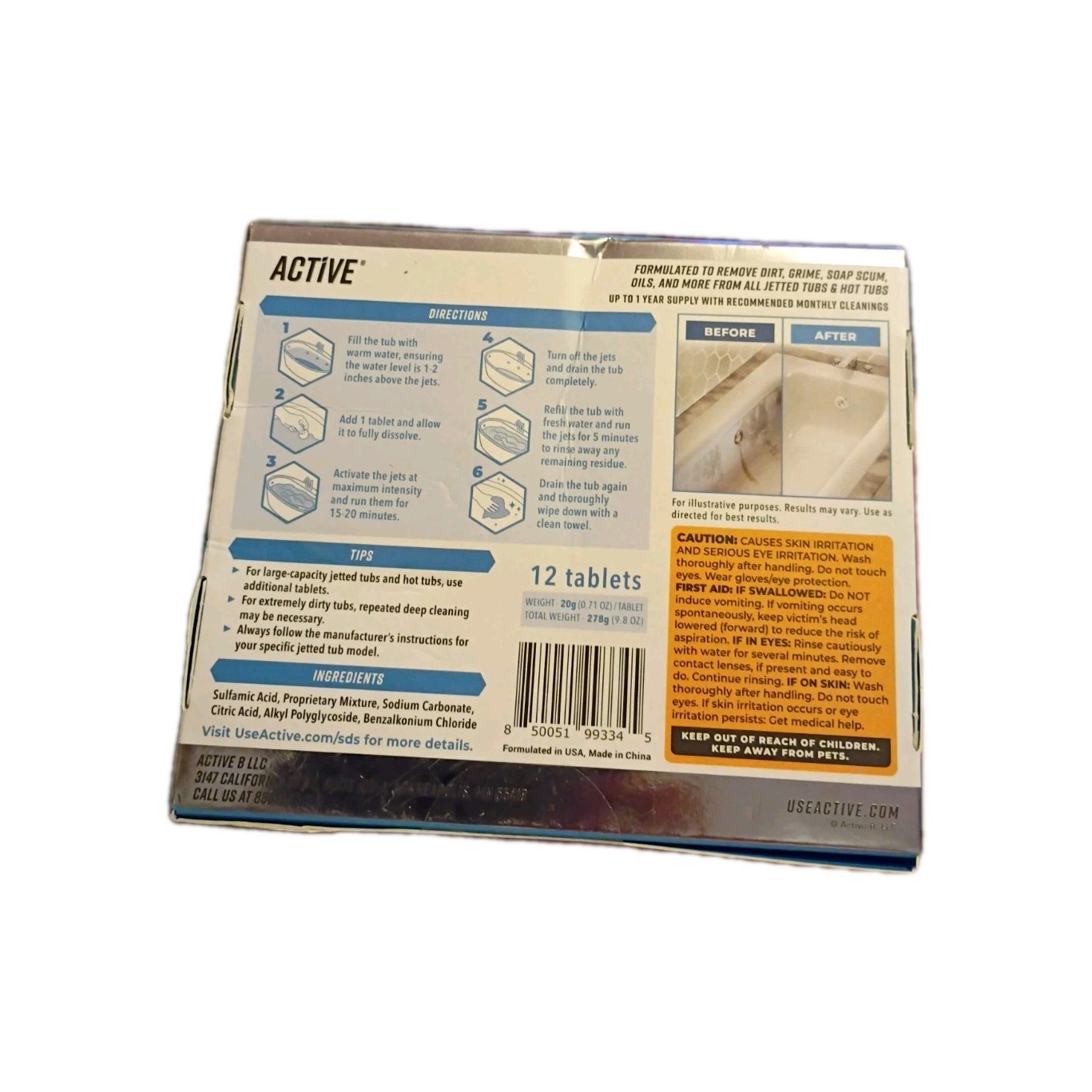 Active Jetted Tub Cleaner 12-Tablet Pack for Jacuzzi/Whirlpool NEW