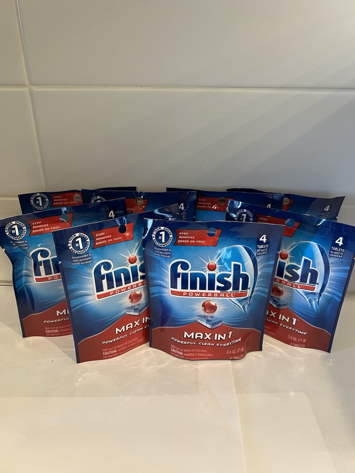 8 PACKS Finish Max Dishwasher Cleaner: Clean Hidden Grease & Grime, 4 Tablets