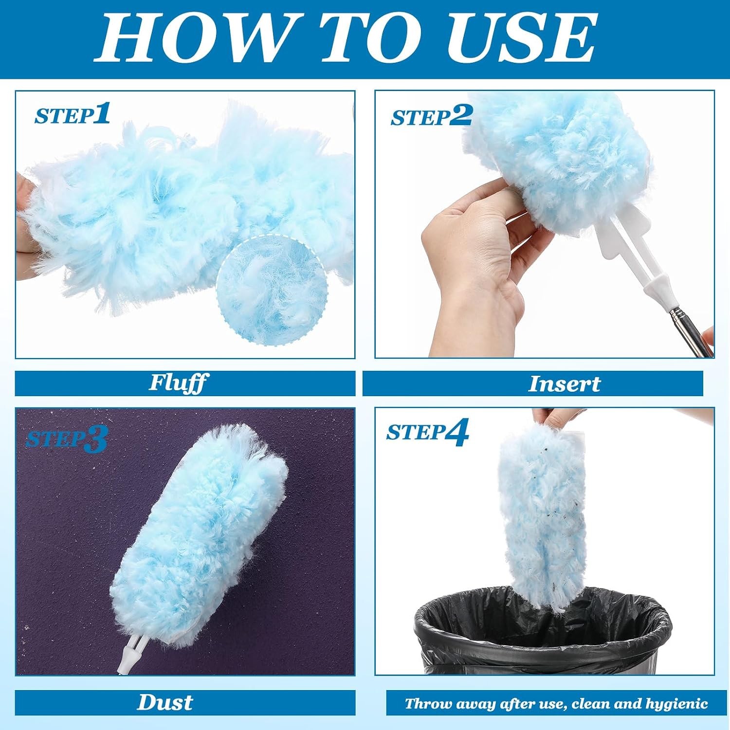 100 Count Duster Refills Heavy Duty 360° Multi Surface Duster Replacement