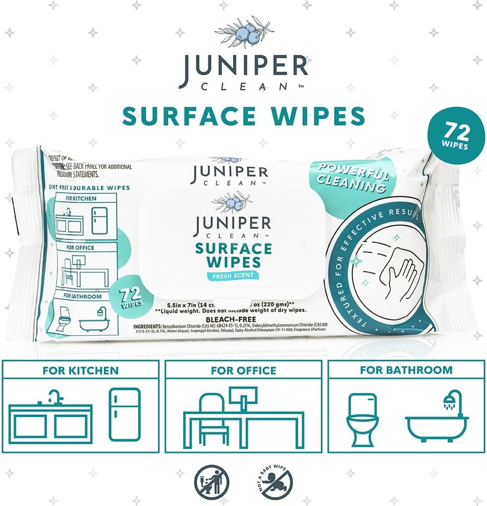 24 Pack Surface Cleaning Wipes Bleach Free, All-Purpose Cleaner