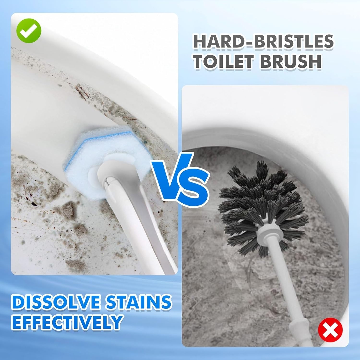 40 p Cleaner Wand Refills Disposable Toilet Brush Heads Compatible w Most Brands