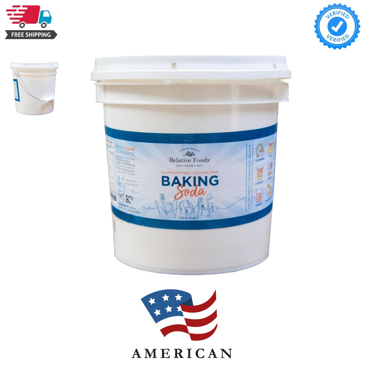 Bulk Baking Soda for Cooking, Cleaning, Deodorizing & More 10 lb Pail – Pure …