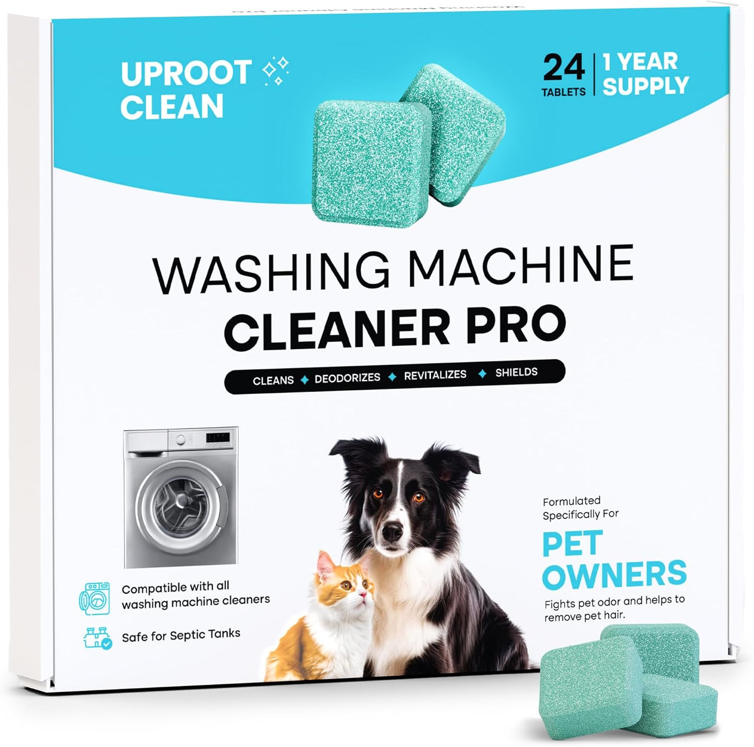 Washing Machine Cleaner Tablets – 24 Pack for a 12 Month Supply. Formulated for
