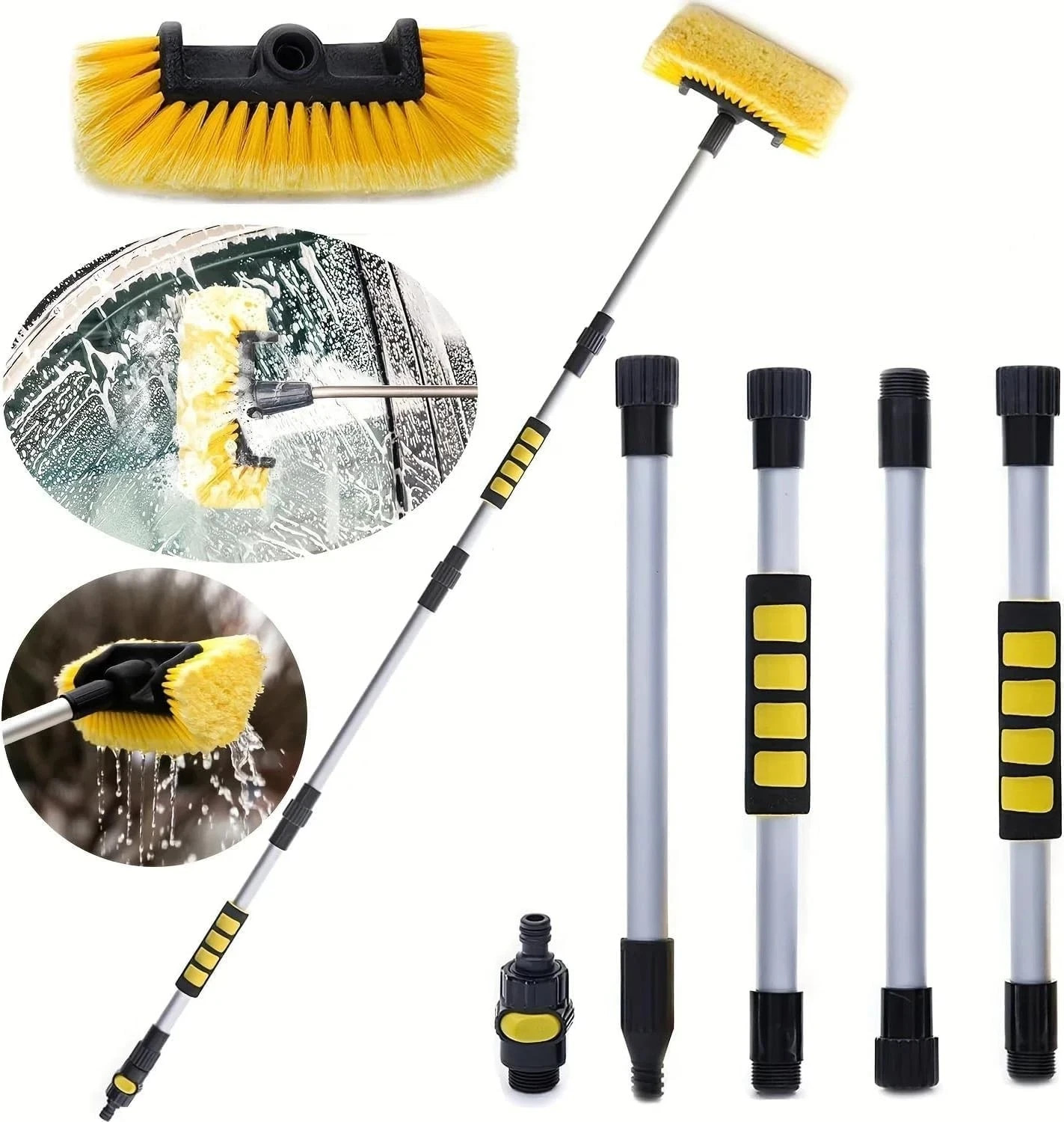 62″ Car Wash Brush with Long Handle Soft Bristle Car Cleaning Brush for Washi