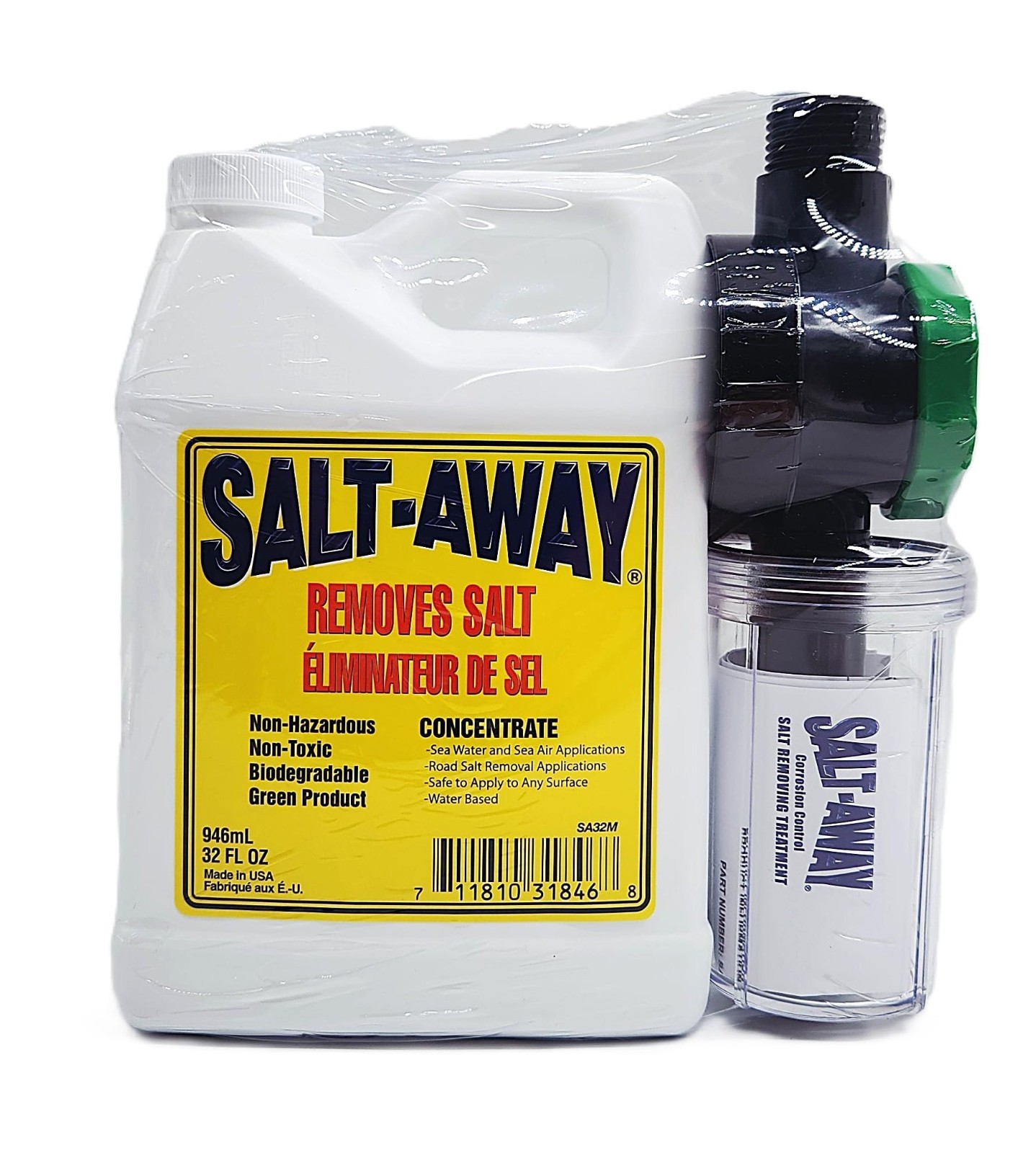 Concentrated Salt Remover Kit with Mixing Unit – 32 fl oz (946 ml) for Marine Us
