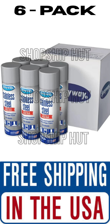 Sprayway Stainless Steel Cleaner and Polisher (15 oz, 6 pack.), SEALED PACK
