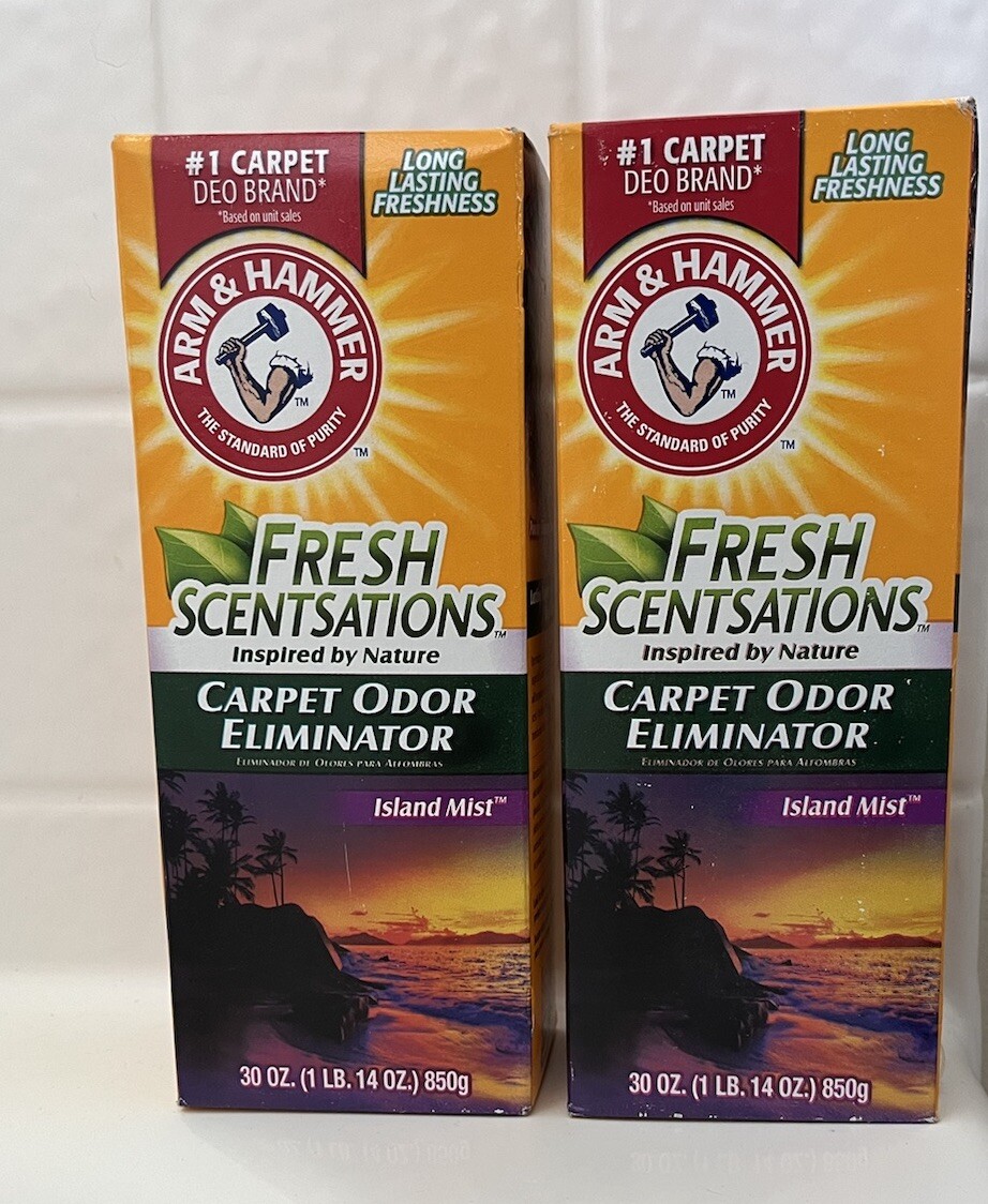 2 Arm & Hammer Fresh Scentsations Carpet Odor Eliminator Island Mist 30 oz