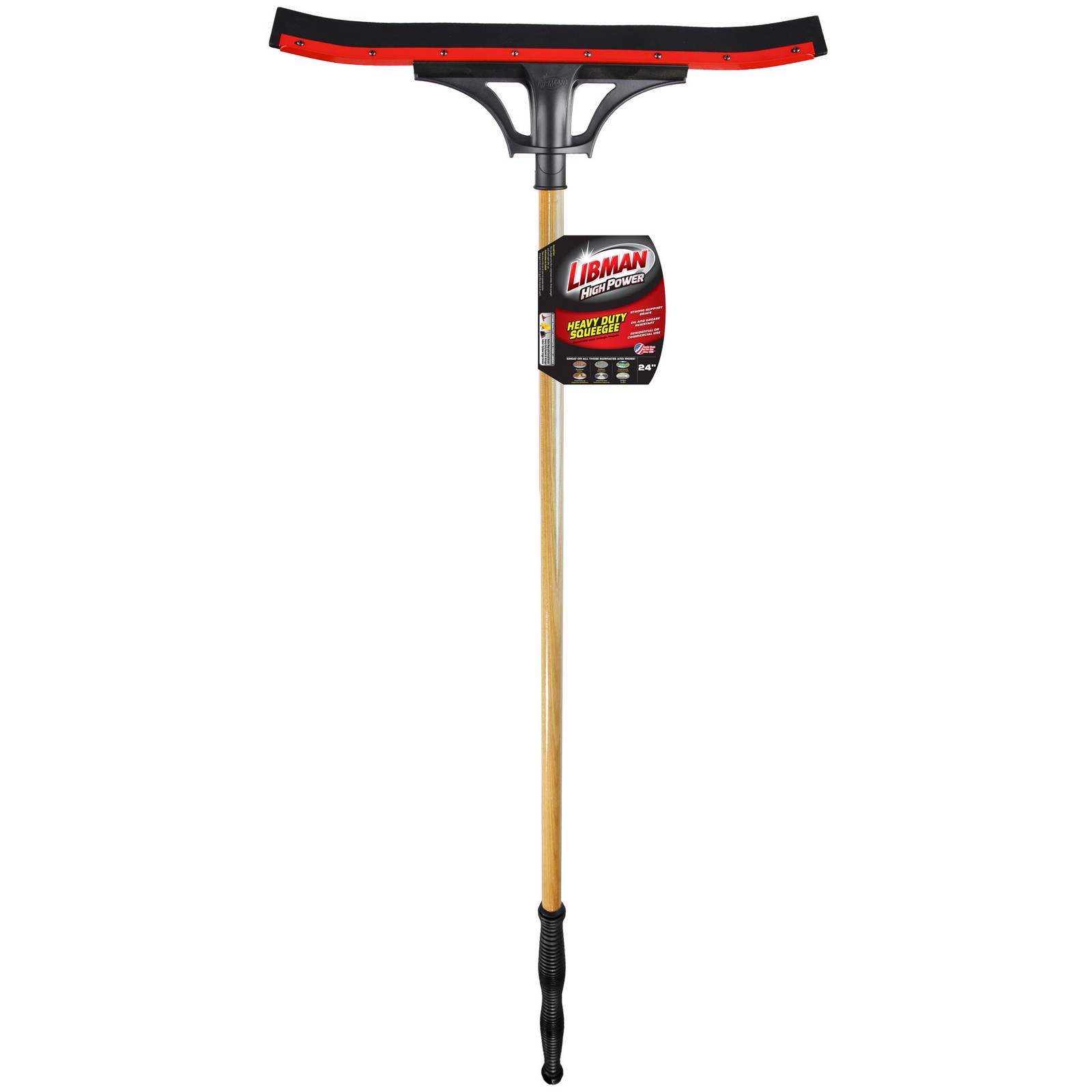 Libman Commercial, 24in. Curved Braced Floor Squeegee With Handle, Width 36 in,
