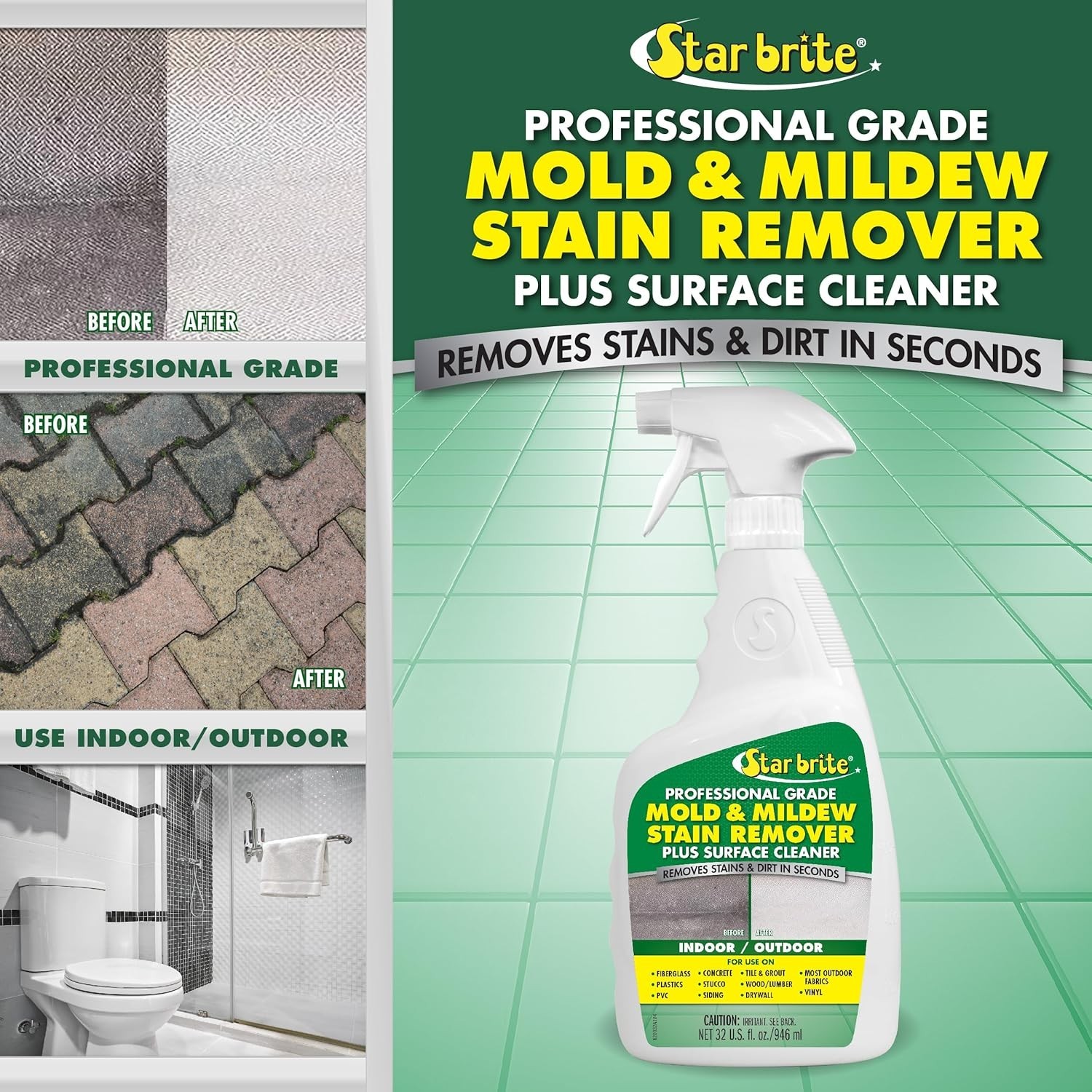 Professional Grade Mold & Mildew Stain Remover – 32 OZ
