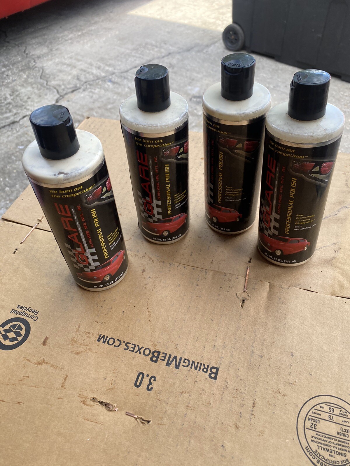 GLARE Ultra 2000 PROFESSIONAL AUTO CAR PAINT POLISH WAX 12OZ 4 BOTTLE LOT NEW!