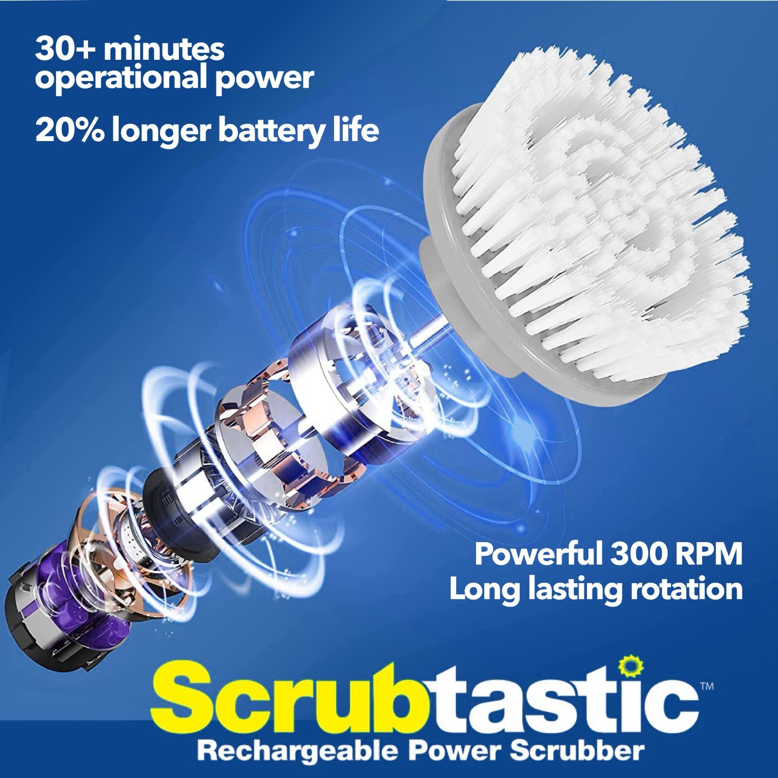 Bell + Howell Scrubtastic Rechargeable Multi-Purpose Power Surface Scrubber
