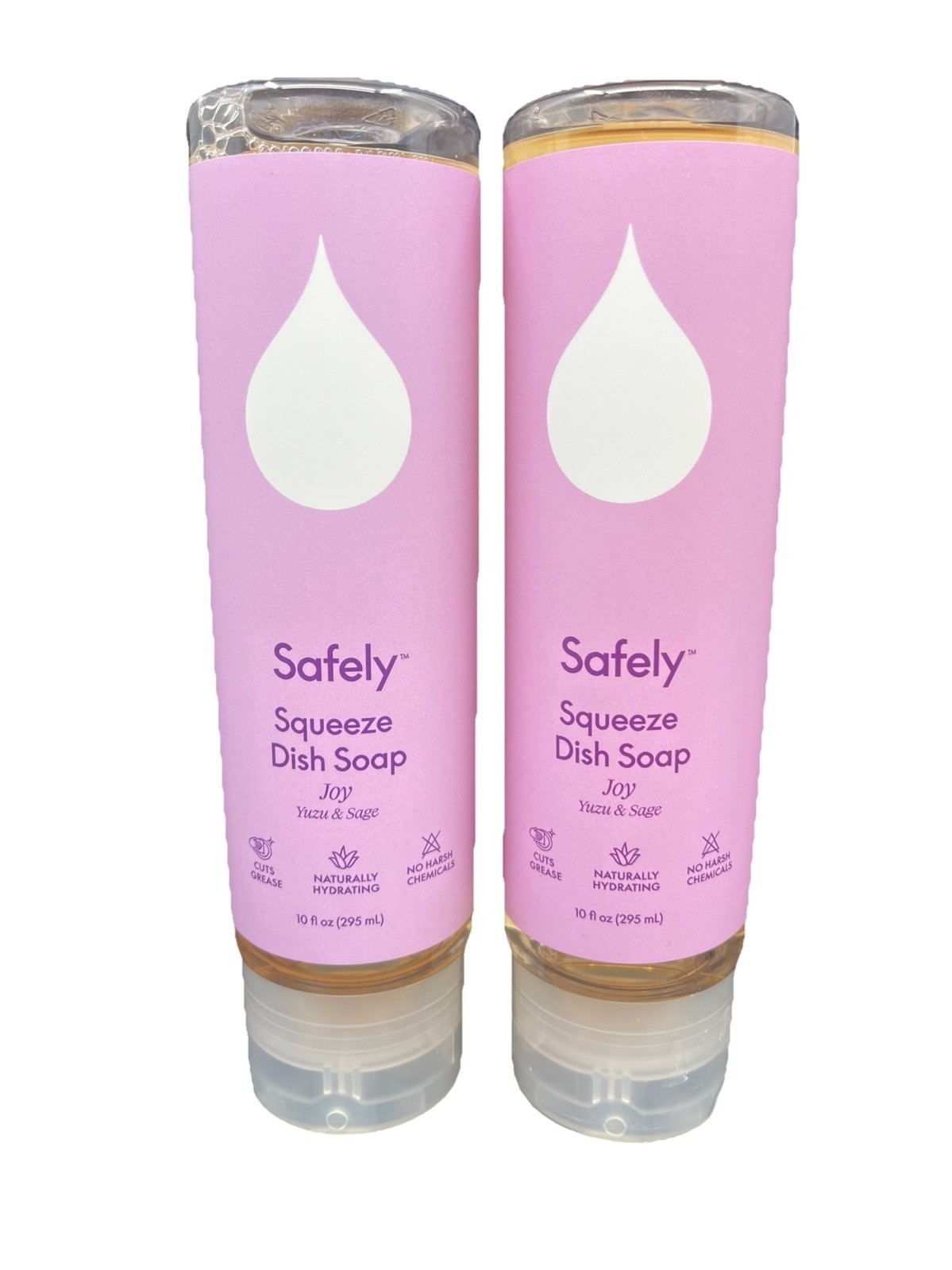 Safely Joy Dish Soap 2 Pack Plant Based Dishwashing Liquid Grapefruit Orange Ros