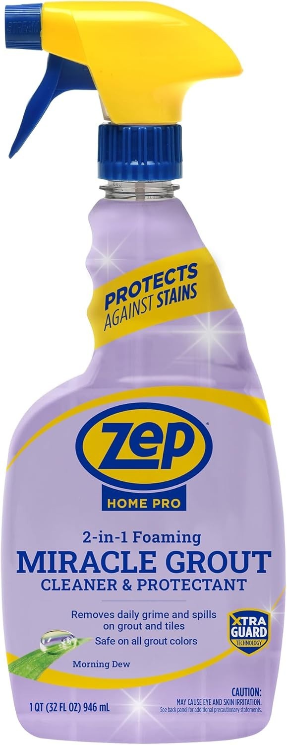 Zep Home Pro Foaming Grout Cleaner & Protectant, 32 Fl. OZ Tile Deep Clean Spray