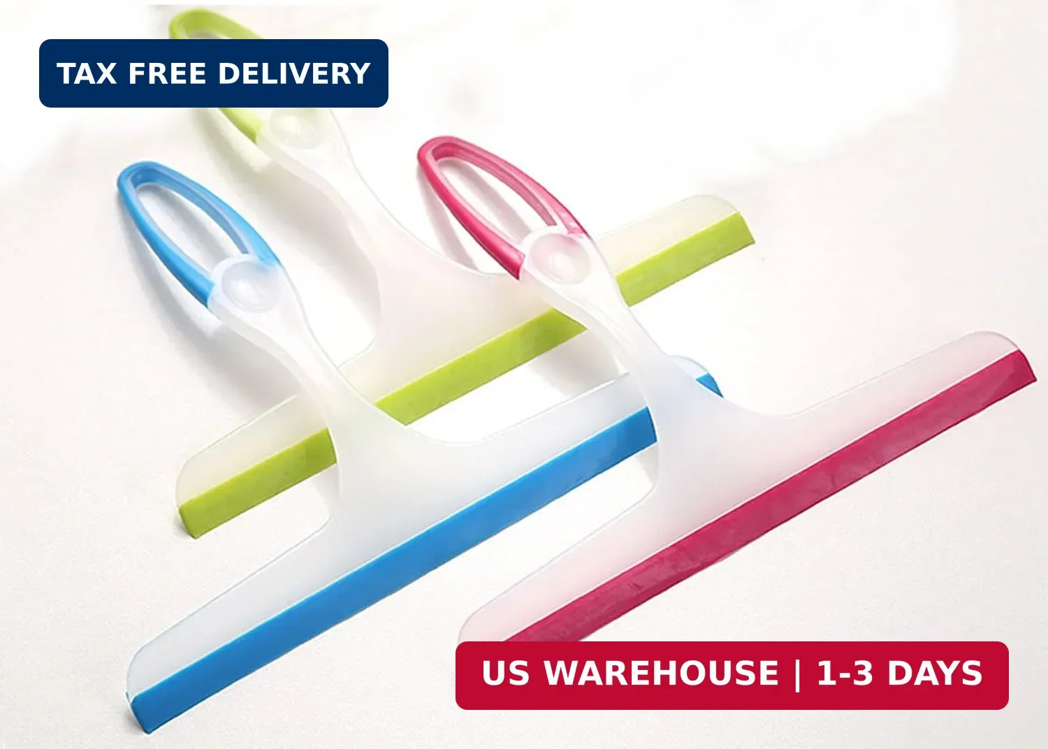 3pcs Silicone Shower Squeegee for Glass Doors & Tiles – Handheld Bathroom and Wi