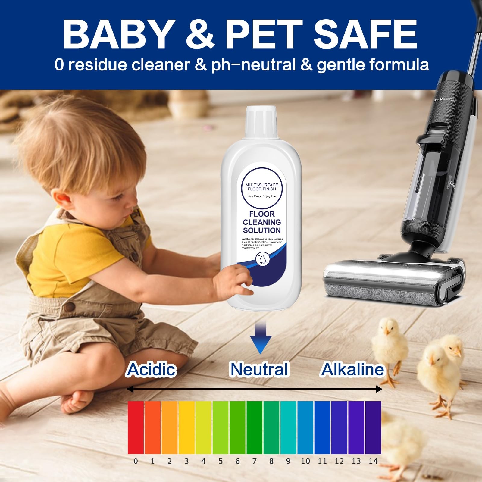 Multi-Surface Floor Cleaning Solution with Tineco Vacuum Mop, Cleaner Refill …
