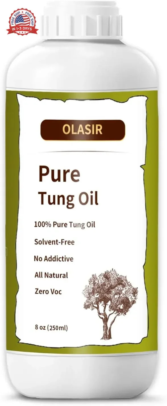 8 oz 100% Natural Pure Tung Oil for Wood Finishing Food Grade Safe, Waterproof T